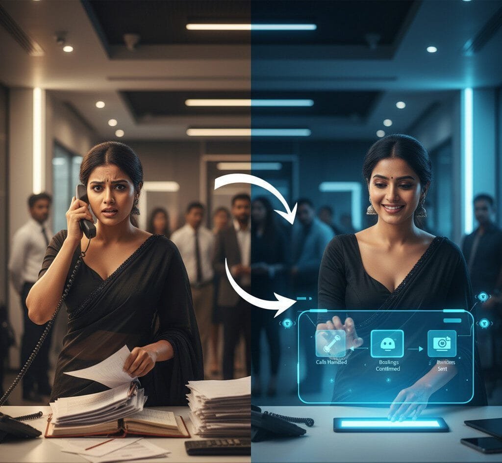 Traditional Receptionist vs AI Automation Reality Check, AI Receptionist for Small Businesses: Never Miss Another Call or Booking, Ethical Founder website, Who is Ethical founder,