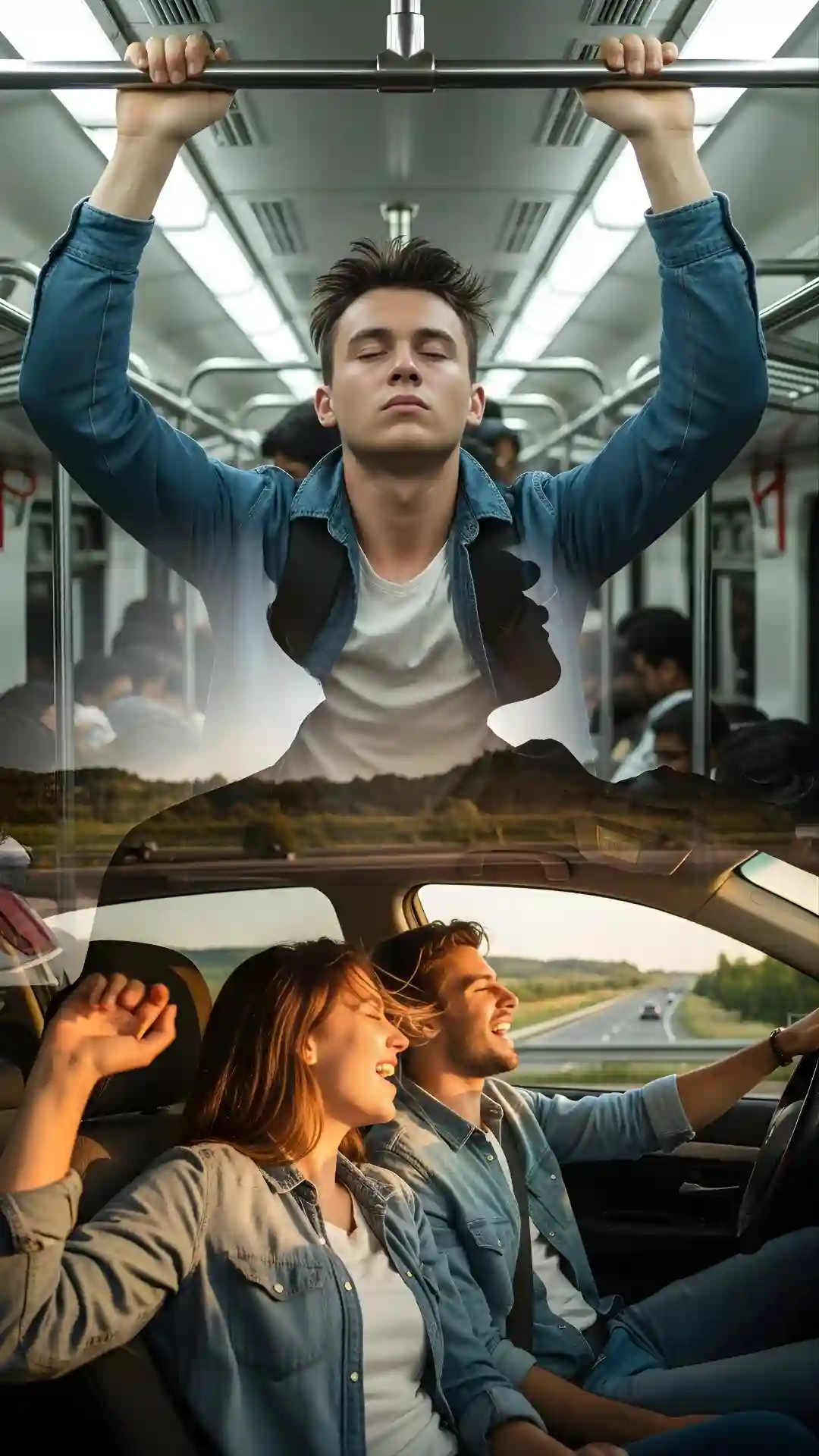 This high-contrast Gemini Prompt is a powerful, free Lonely Boy Prompt Free resource, showing claustrophobia vs. freedom in a dramatic Cinematic Photo Prompt style.