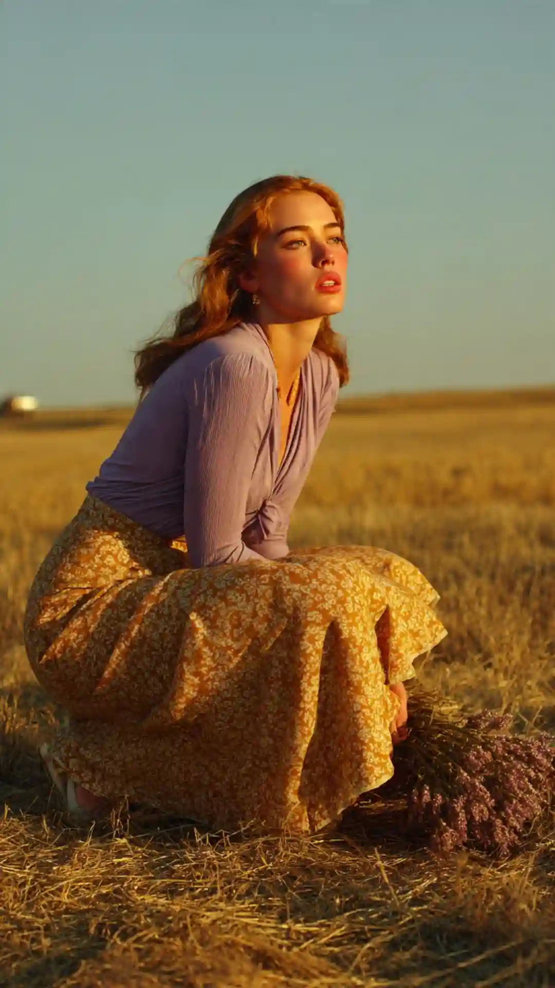 Grok 2 image generator golden hour dreamy fashion photography