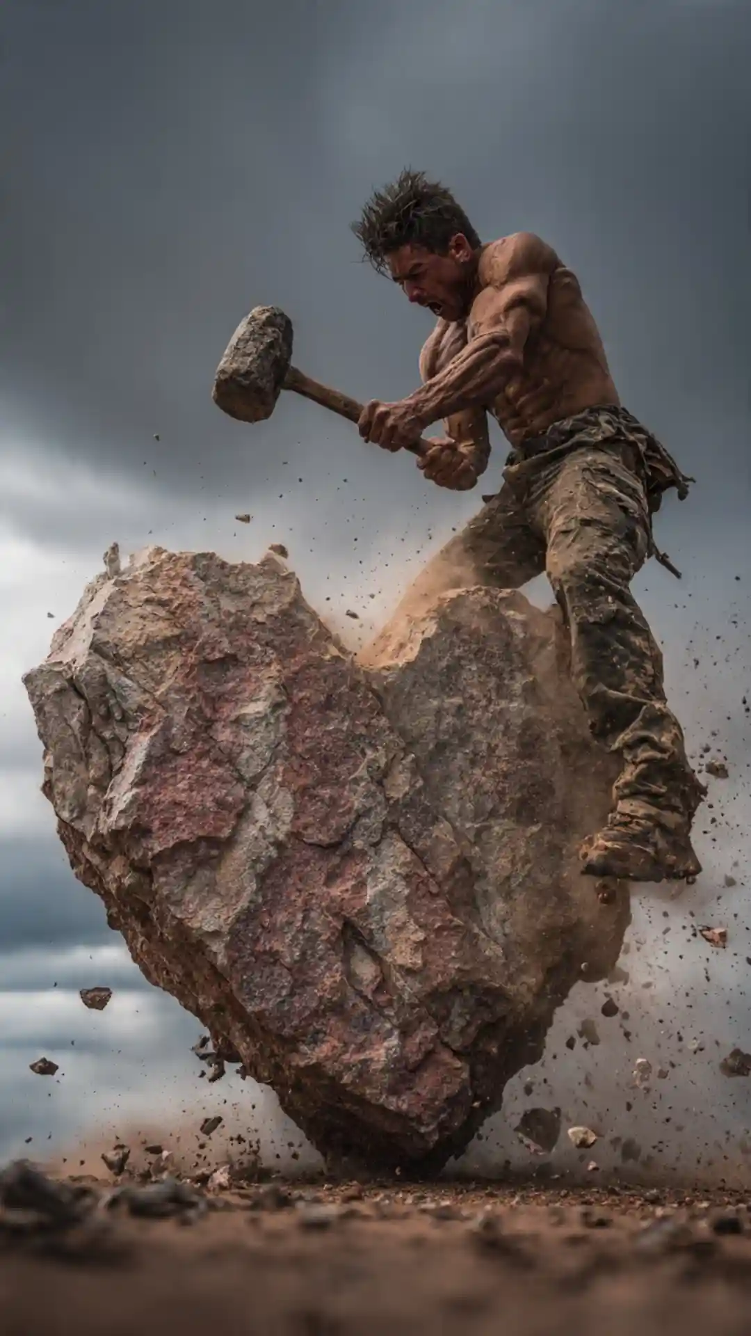 Grok AI image editing prompt boulder smashing therapeutic rage with AI image generation