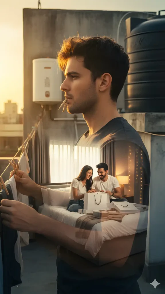 This high-res Gemini Prompt is a reliable Sad Boy Prompt Generator output, contrasting street life (Vada Pav) with luxury dining for your Sad Boy Dp Hd.