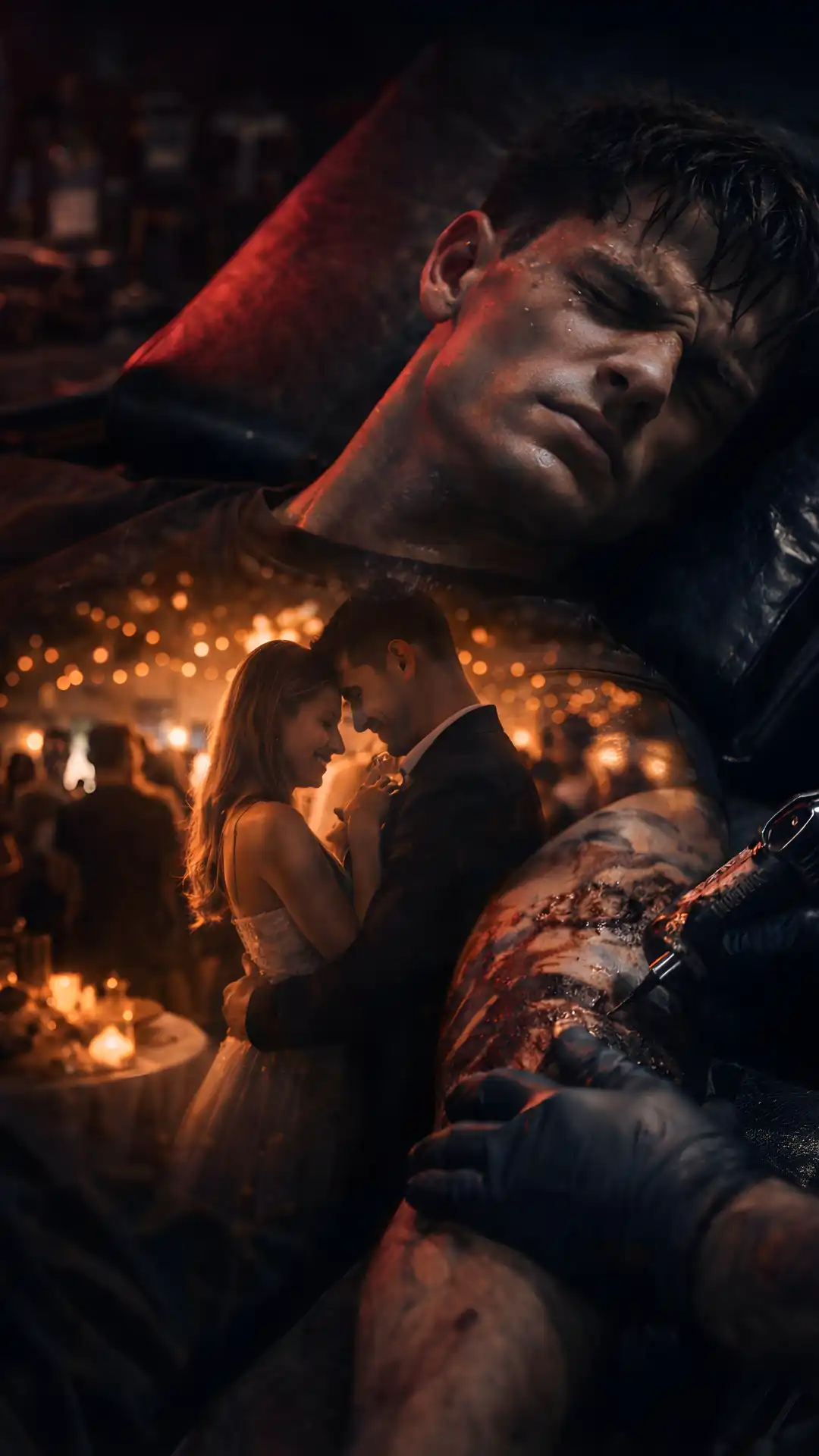 This poetic Gemini Prompt is a deep Sad Prompt for Boy concept, using physical pain (tattoo) to mask emotional agony, ideal for nuanced Love Failure Photo Editing.