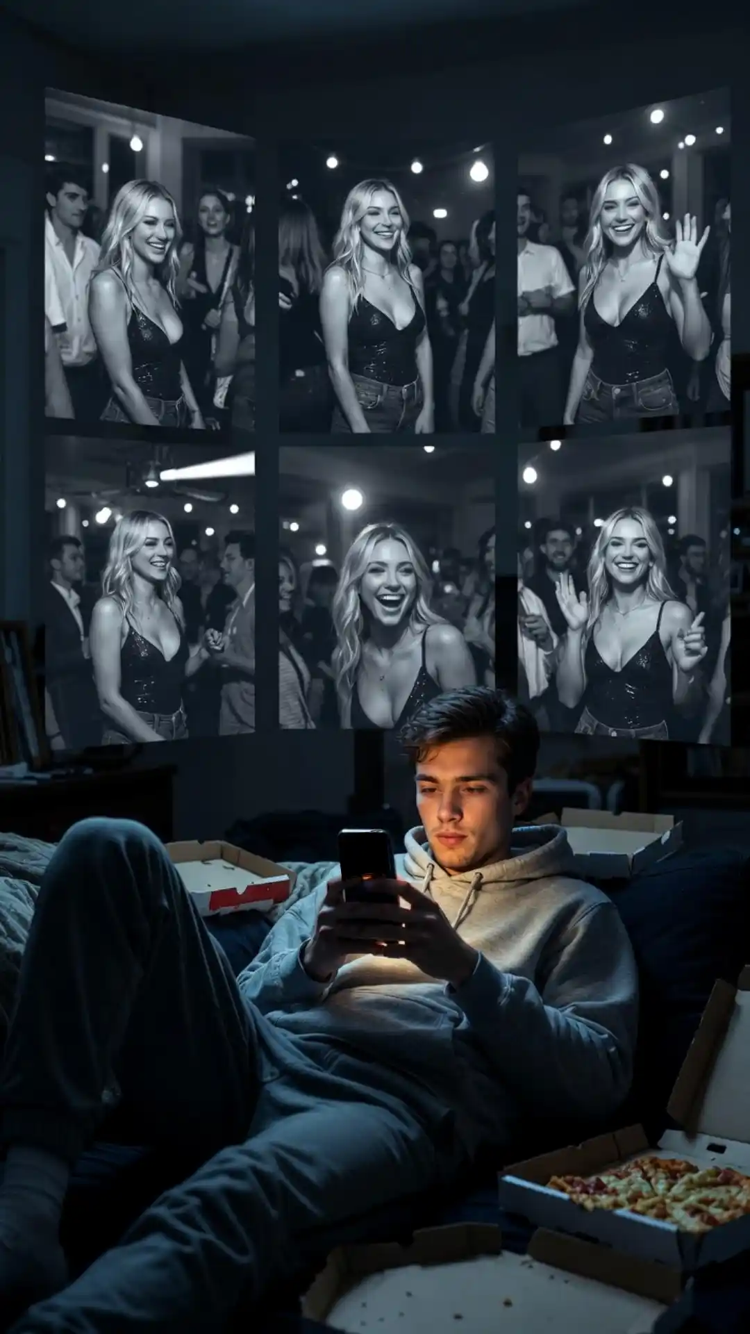 breakup image prompts showing man watching ex girlfriend Instagram stories after breakup