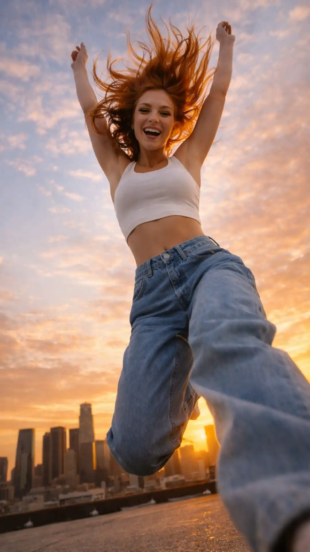Uncensored grok prompts mid-jump rooftop athletic fashion with grok generate image technique