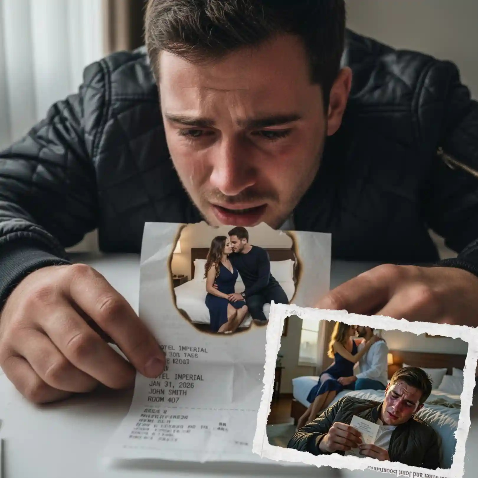 The best alone boy prompt for Gemini for lonely boy prompt Instagram, collapsed on a hotel receipt.