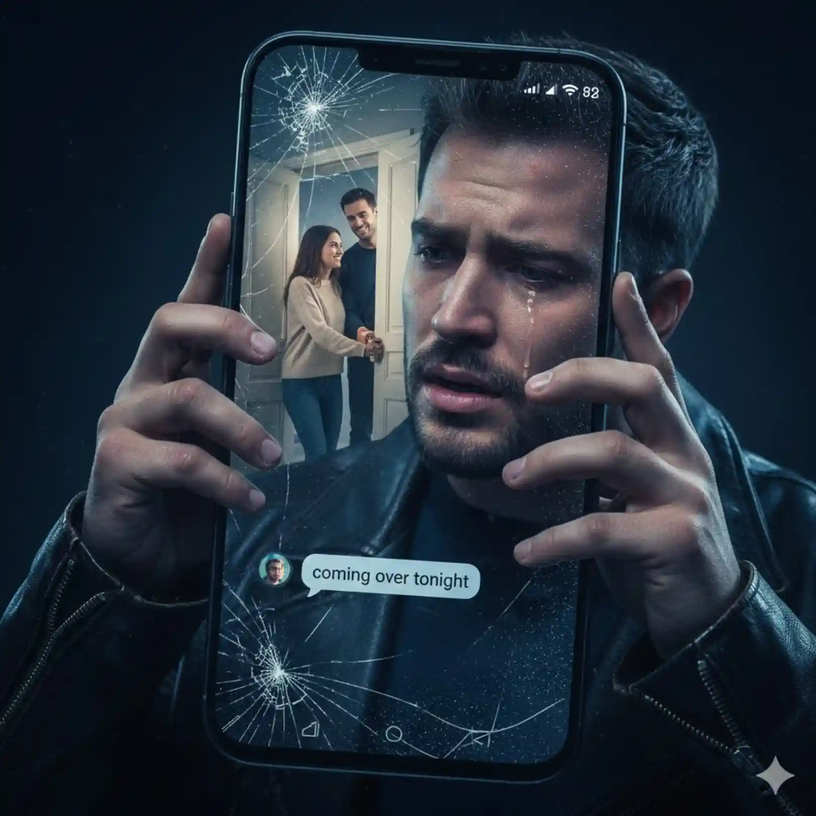 Top 10 alone boy prompt for Gemini image for love failure boy bio for Instagram, showing betrayal on a phone screen.