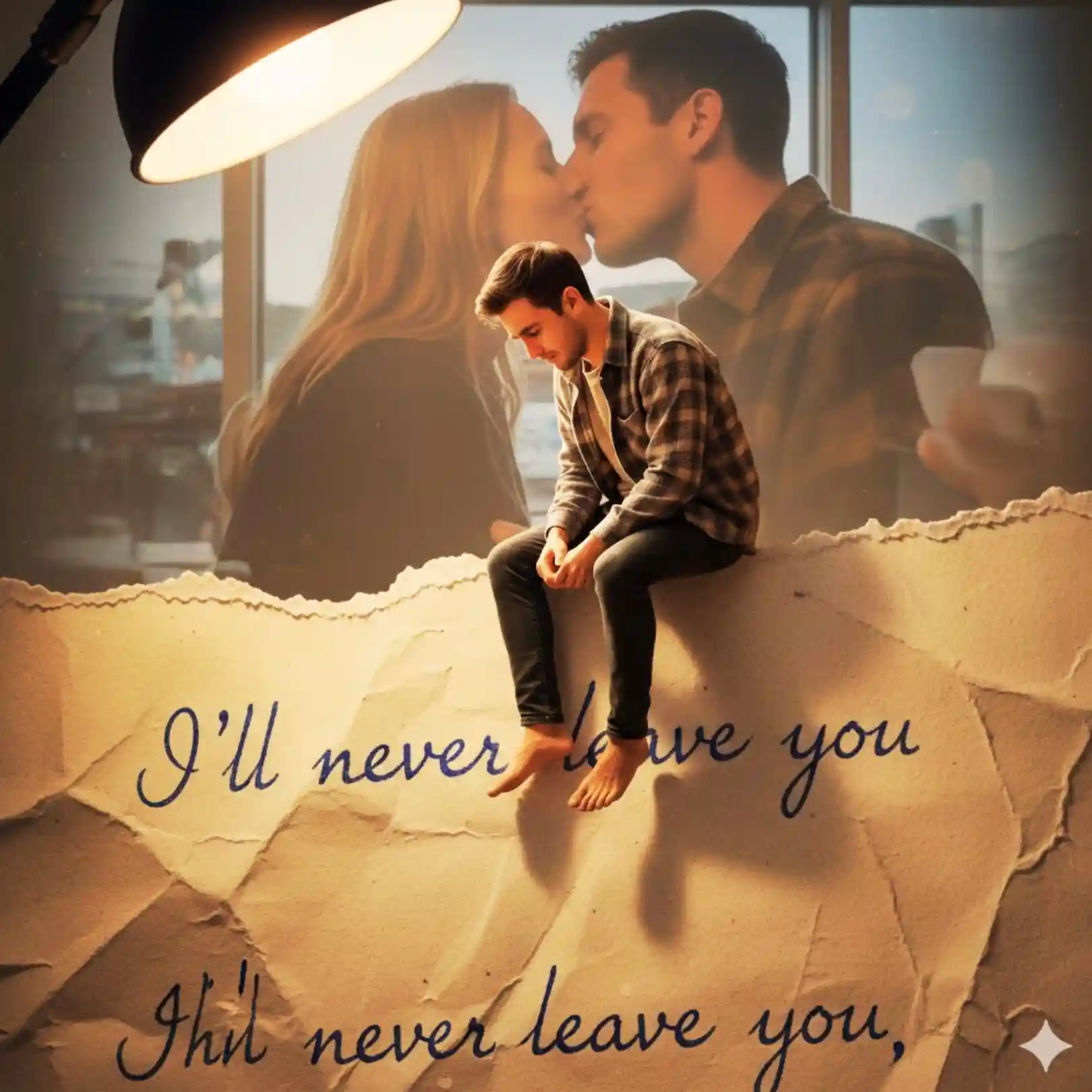 Trending alone boy prompt for Gemini for lonely boy prompt Instagram content, showing a man on a torn love letter.