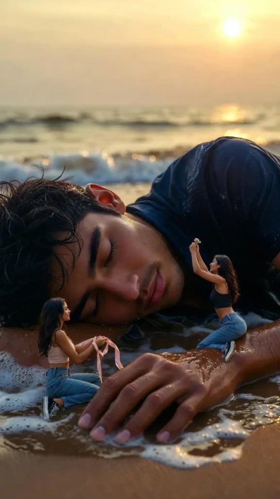 Best surreal prompts for couple and How to generate realistic giant Indian man VIRAL Gemini prompt beach Gen Z.