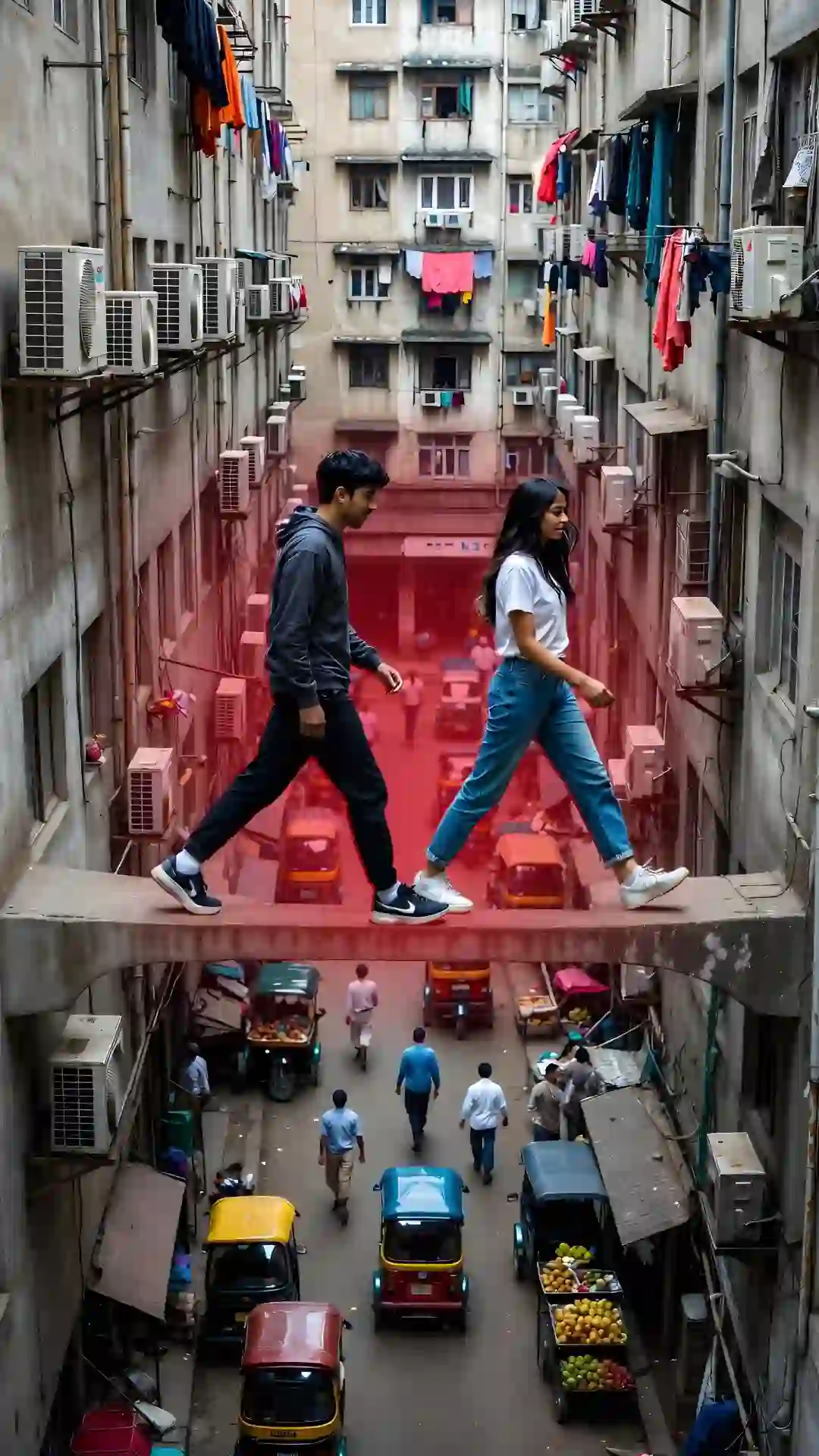 Best Trending Gen Z couple Image Prompts for Gemini AI Aesthetics featuring a cinematic zoomer style gravity defying shot.
