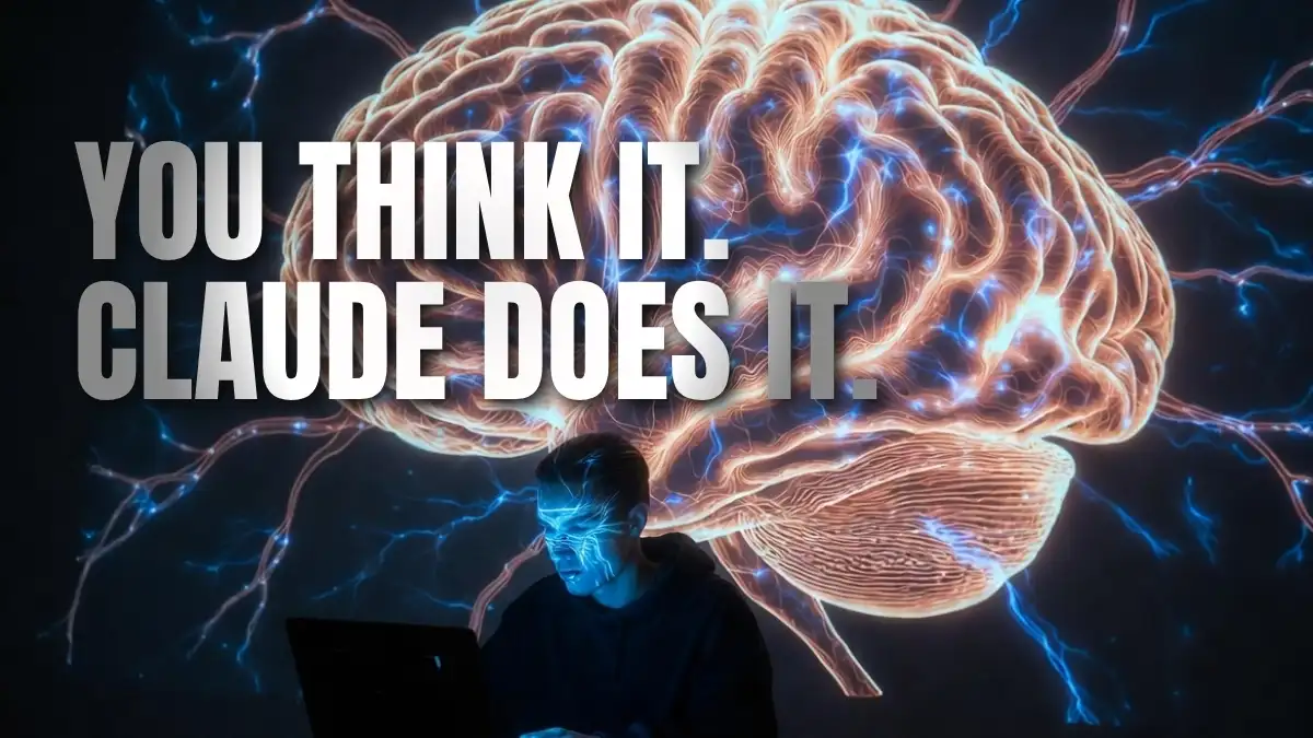 Claude computer use tutorial - human and AI brain connected showing what can Claude do on your computer autonomously using Anthropic Claude computer access