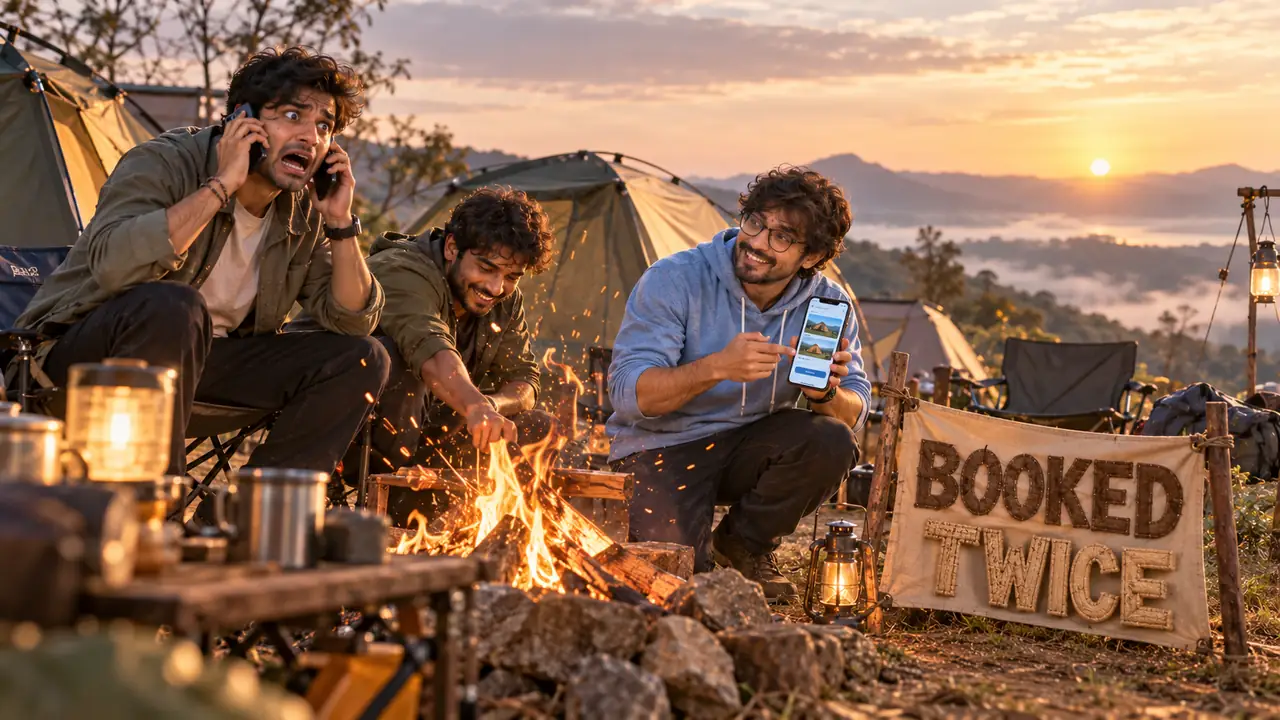 Business ideas for small town entrepreneurs: running a campsite on family land and fixing double bookings with simple automation, AI for small business by Siva Charan, Ethical Founder