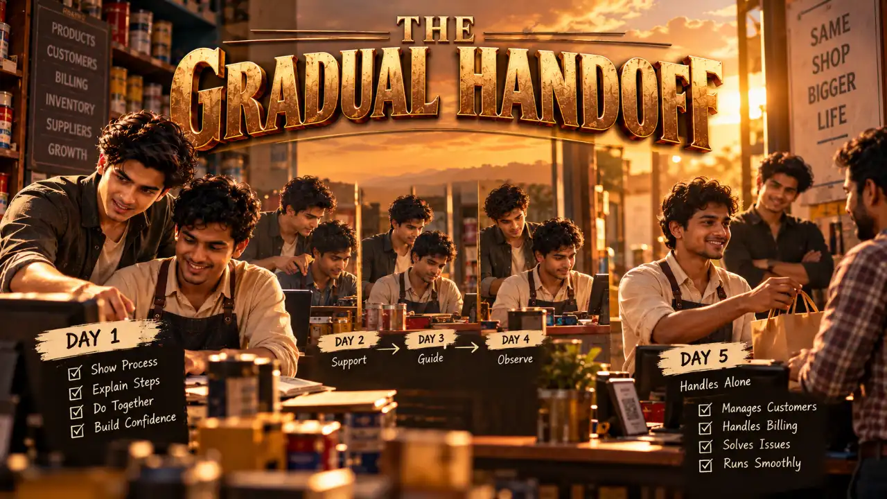 small business owner stops doing everything: The staged handoff, one stage at a time